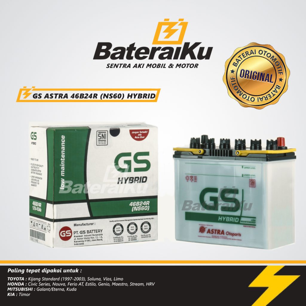 Aki Mobil GS Astra NS60 Hybrid - Bateraiku